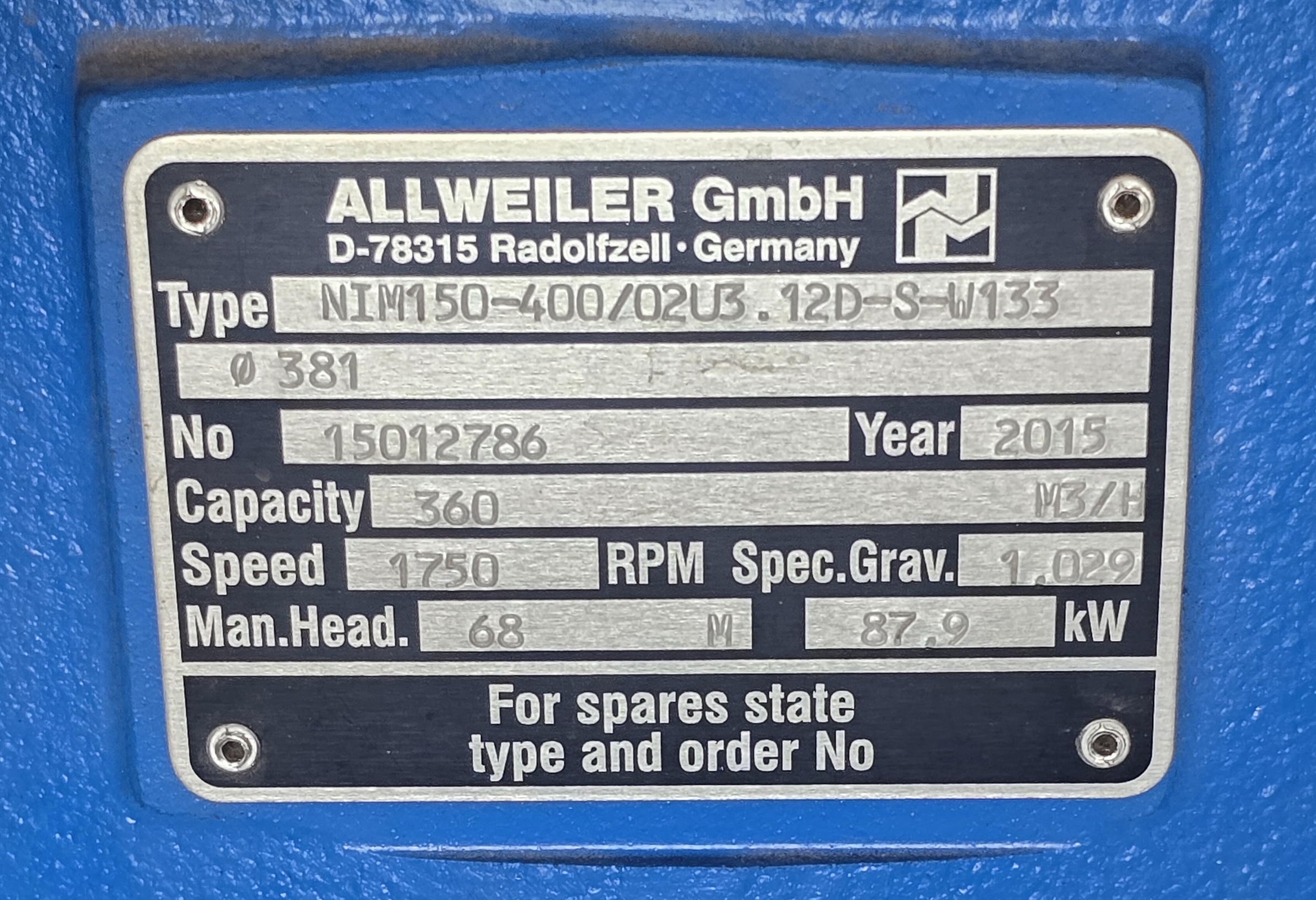 Allweiler NIM150-400/02U3.12D-S-W133 Marine Vertical Pump - Image 3